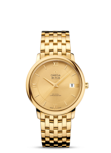 Omega De Ville Prestige Co-Axial 36.8 Yellow Gold / Champagne / Bracelet